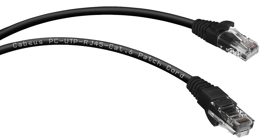 Кабель патч-корд U/UTP 6 кат. 3м Cabeus PC-UTP-RJ45-Cat.6-3m-BK-LSZH