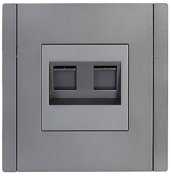 Розетка компьютерная двойная IEK FP-K20-1-K46
