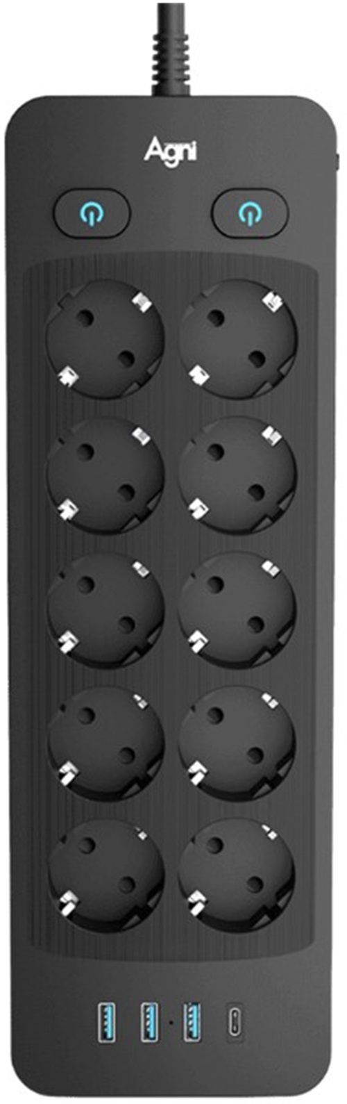 Сетевой фильтр AGNI TP-FO4U10E-C-5m-black