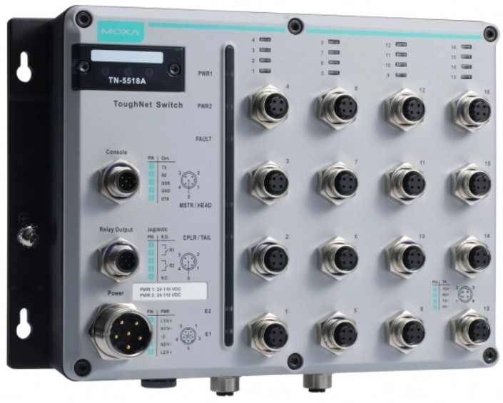 Коммутатор управляемый MOXA TN-5518A-2GTXBP-WV-T