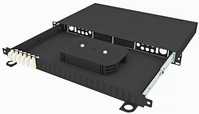 Кросс оптический стоечный TopLAN КРСв-Top-1U-24LC/U-OM2-BK