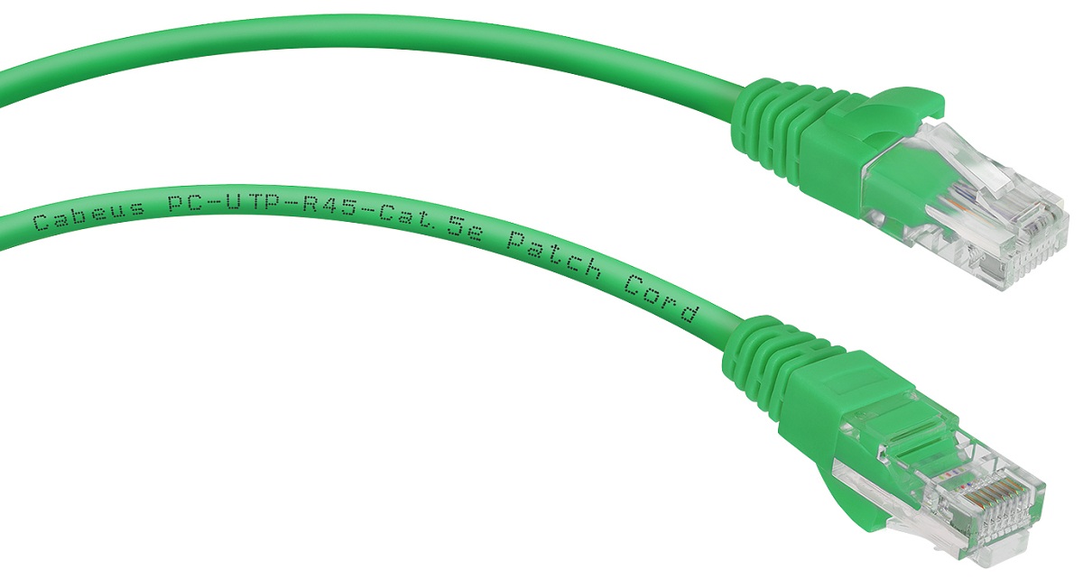 Кабель патч-корд U/UTP 5e кат. 0.5м Cabeus PC-UTP-RJ45-Cat.5e-0.5m-GN-LSZH