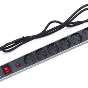 Блок розеток 19", 6 розеток Cabeus PDU-6P-F-2EU