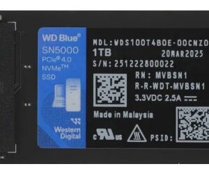 SSD накопитель 1000 ГБ Western Digital Blue SN5100, PCIe 4.0 x4, [WDS100T5B0E]