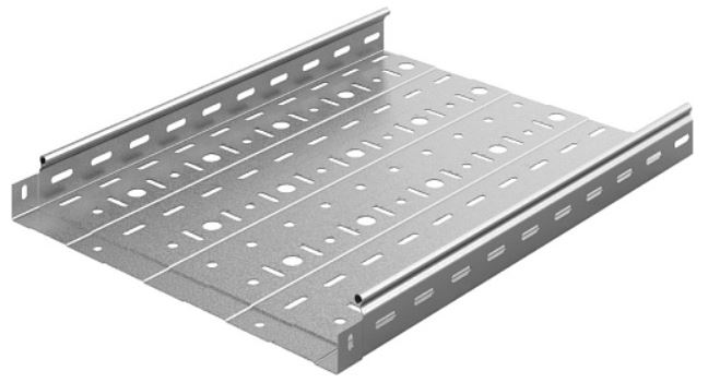 Лоток листовой перфорированный Ostec ЛПМЗТ-400х50х3000-1,0-СЦ