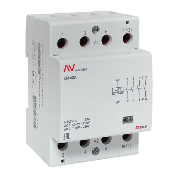 Контактор модульный EKF km-av-3-63-40-230V