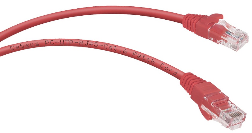 Кабель патч-корд U/UTP 6 кат. 5м Cabeus PC-UTP-RJ45-Cat.6-5m-RD-LSZH