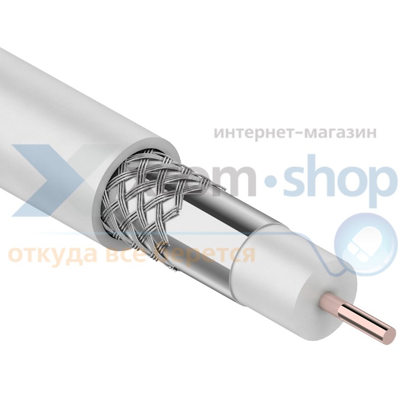 Кабель PROconnect RG-6U, (32%), 75 Ом, 100м., белый LIGHT