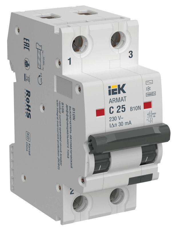 Автомат дифференциальный IEK AR-B10N-2-C025C030