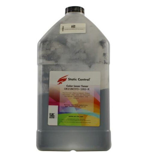 Тонер-картридж Static Control OKIUNIV3-1KG-K Черный