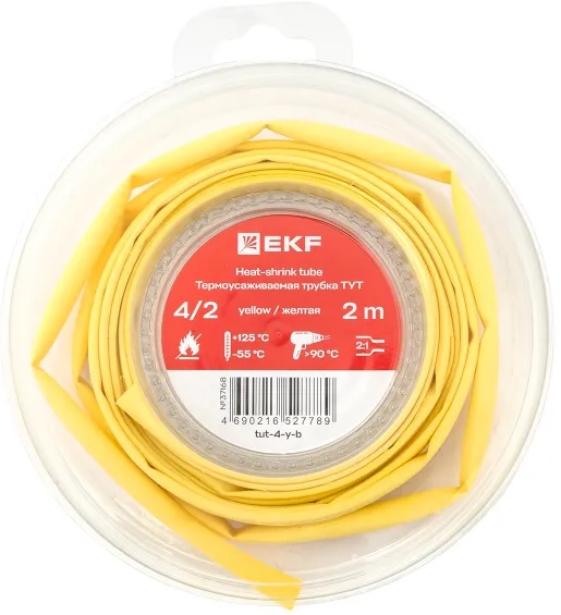Термоусаживаемая трубка EKF tut-4-y-b
