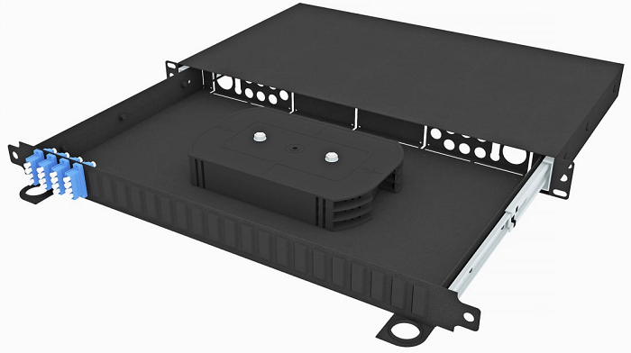 Кросс оптический стоечный TopLAN КРСв-Top-1U-16LC/U-OS2-BK