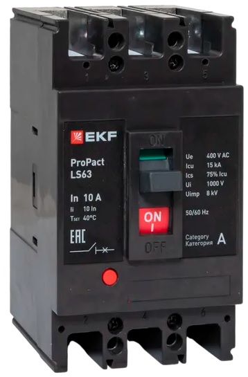 Автоматический выключатель в литом корпусе EKF mccb-63-15-3-10-ls