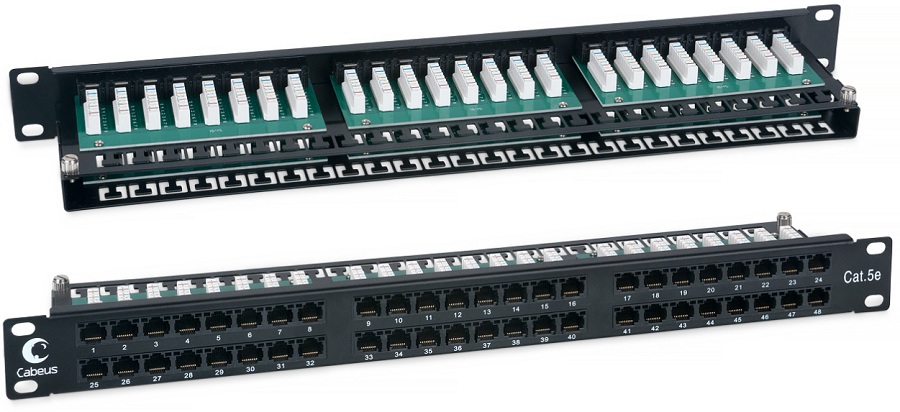 Патч-панель Cabeus PLHD-48-Cat.5e-Dual