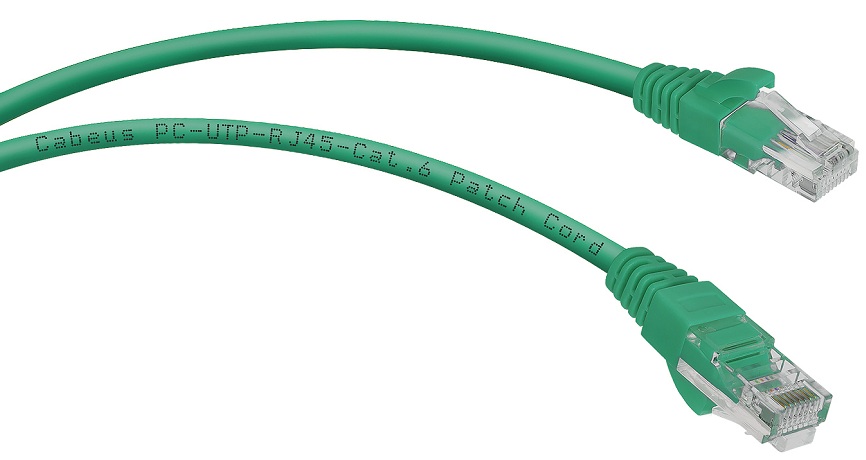 Кабель патч-корд U/UTP 6 кат. 5м Cabeus PC-UTP-RJ45-Cat.6-5m-GN-LSZH