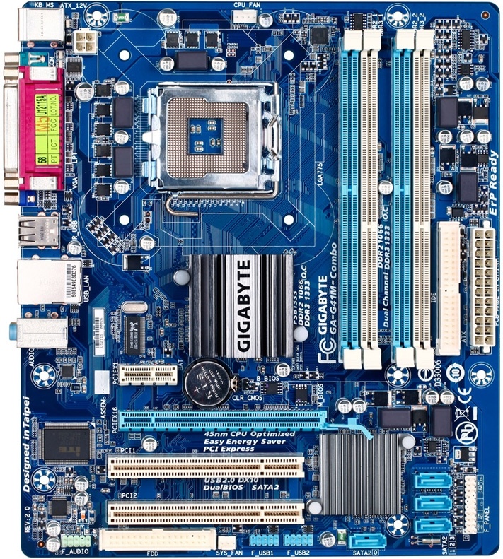 Материнская плата GIGABYTE GA-G41M-COMBO, LGA775, Intel G41, mATX