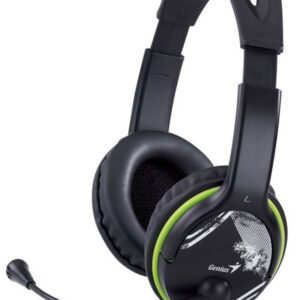 Проводная стереогарнитура Genius HS-400A, Проводной, Накладные, Черный, [31710031400]