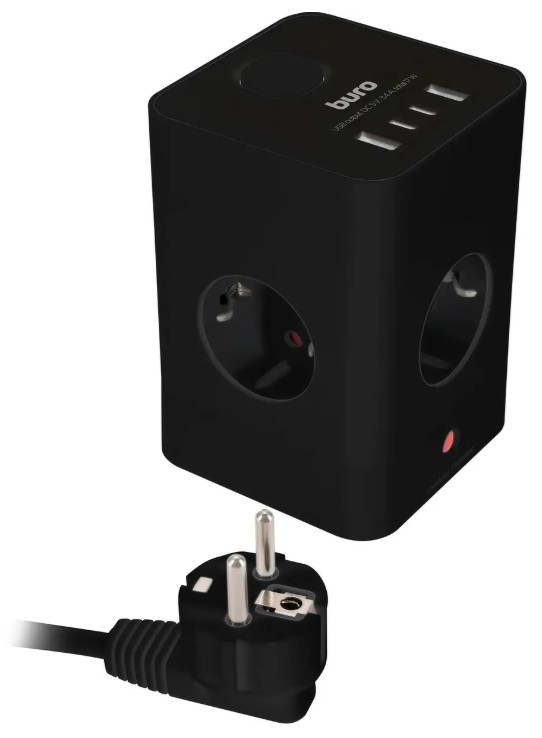 Удлинитель сетевой Buro BU-PTE4.1UC-B