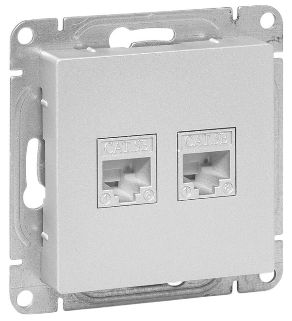 Розетка компьютерная двойная EKF UP1-SOA-2RJ45-5