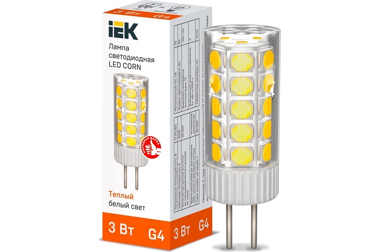 Лампа светодиодная IEK LLE-CORN-3-012-30-G4