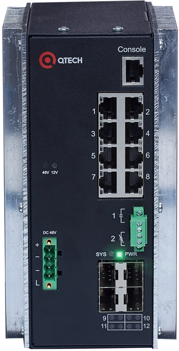Коммутатор управляемый QTECH QSW-3310-12T-I-POE-DC