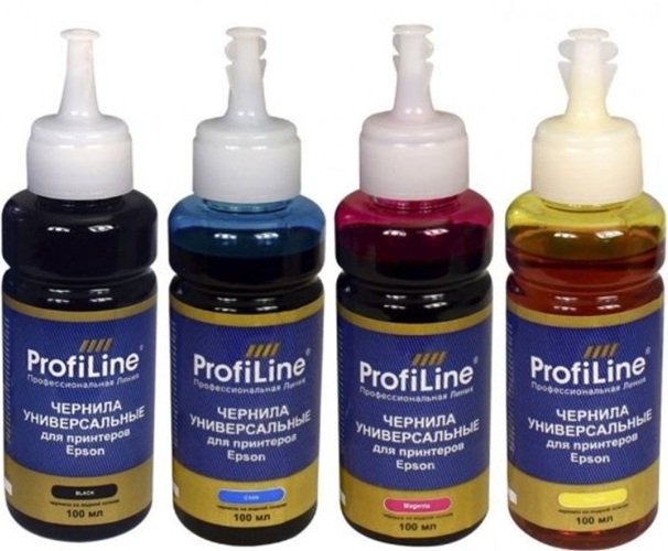 Тонер-картридж ProfiLine INK_U_E_4*100ml_PL Желтый, Черный, Пурпурный, Голубой