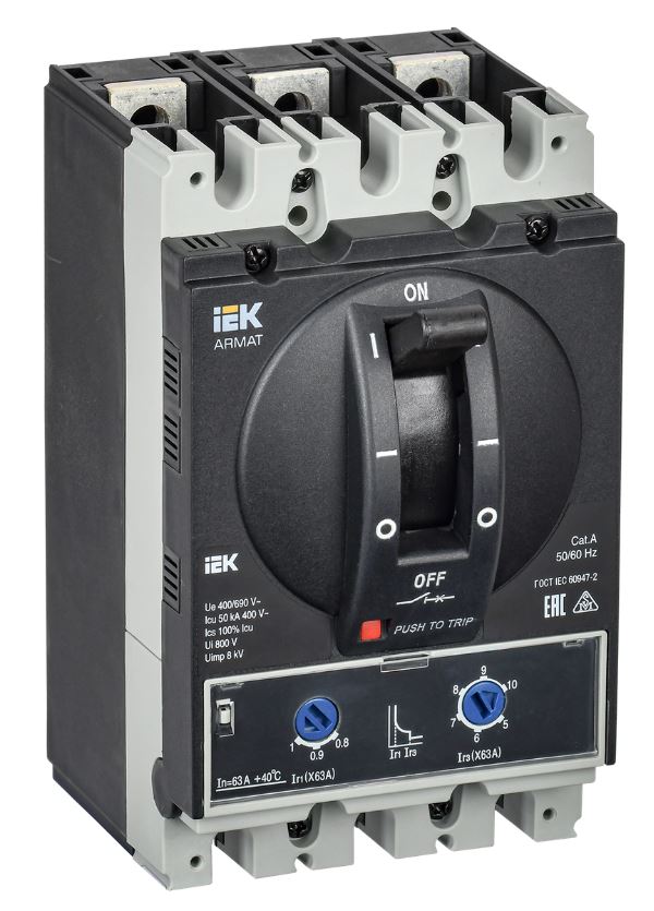 Автоматический выключатель в литом корпусе IEK AR-MCCB-3A-050-0063A-ATUC