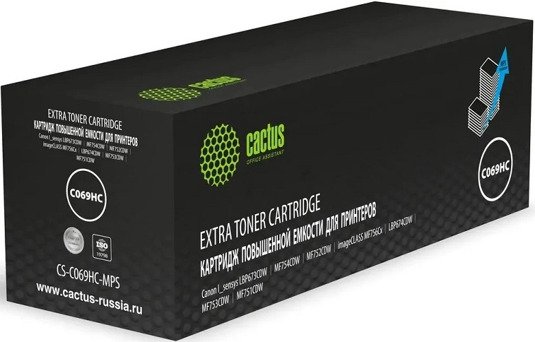 Тонер-картридж Cactus 069HC Голубой