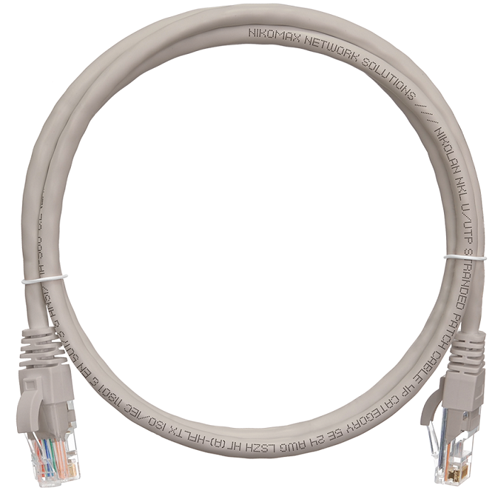 Кабель патч-корд U/UTP 5e кат. 0.15м NikoMax NMC-PC4UD55B-001-GY