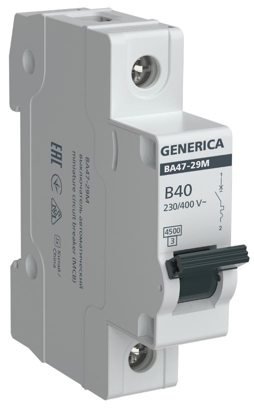 Автоматический выключатель GENERICA MVA21-1-040-B-G