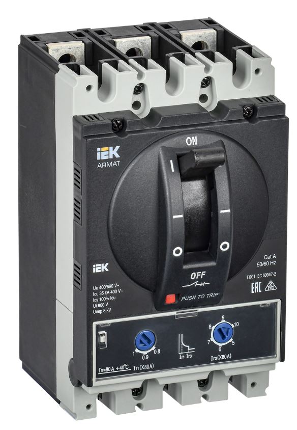 Автоматический выключатель в литом корпусе IEK AR-MCCB-3A-035-0080A-ATUC