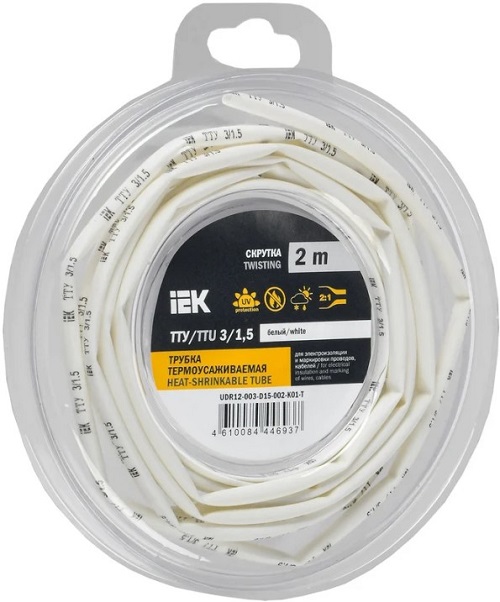 Трубка термоусадочная IEK UDR12-003-D15-002-K01-T