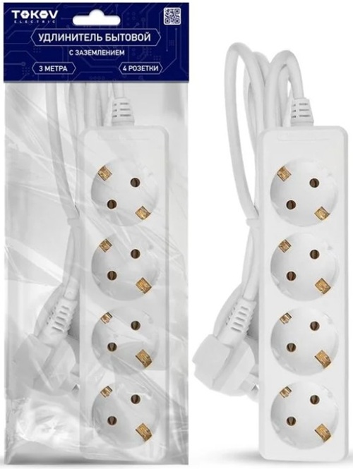 Удлинитель TOKOV ELECTRIC TKE-C01-BU4-3-1-Z