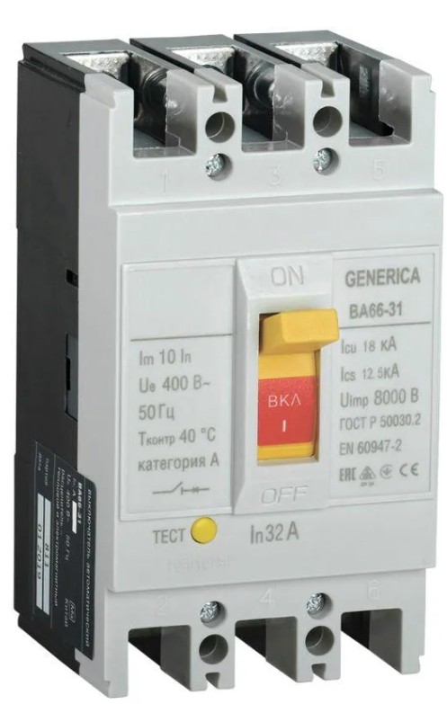 Автоматический выключатель в литом корпусе GENERICA SAV10-3-0032-G