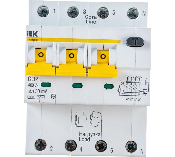 Автоматический выключатель дифф. тока (АВДТ) IEK MAD22-6-032-C-30