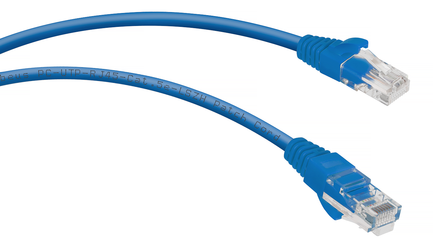 Кабель патч-корд U/UTP 5e кат. 5м Cabeus PC-UTP-RJ45-Cat.5e-5m-BL-LSZH