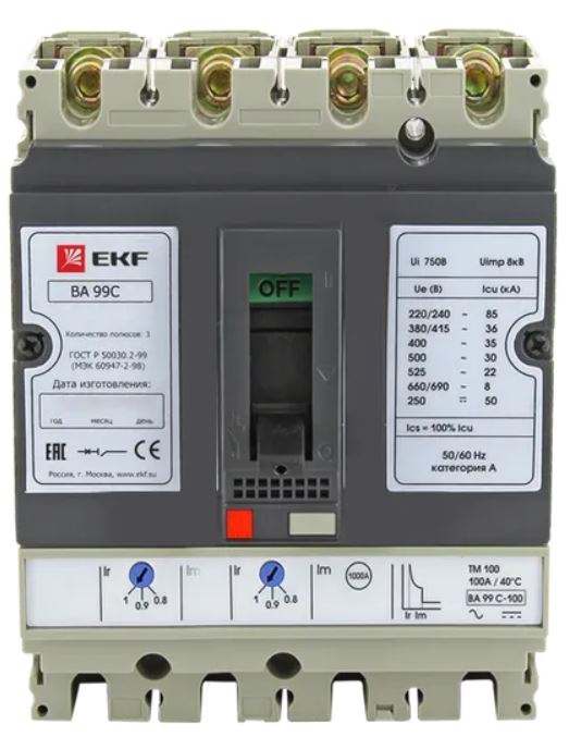 Автоматический выключатель в литом корпусе EKF mccb99C-630-630+N
