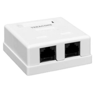 Розетка компьютерная настенная EKF TRP-WBOX-2RJ45-6UTP-WH