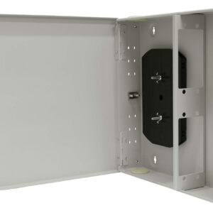 Кросс оптический настенный с дверцей, с замком TELCORD КН-24/32 32-ST/MM-32-ST/UPC-MM50(OM4)-1-КУ-GY