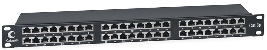 Патч-панель Cabeus PLHD-48-Cat.5e-SH-Dual IDC-1U