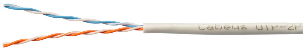 Кабель витая пара U/UTP 5e кат. 2 пары Cabeus UTP-2P-Cat.5e-SOLID-LSZH-GY