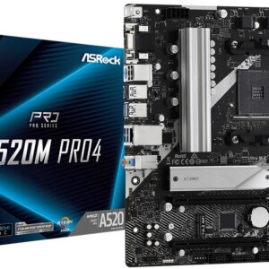 Материнская плата ASRock A520M PRO4, AM4, AMD A520, mATX