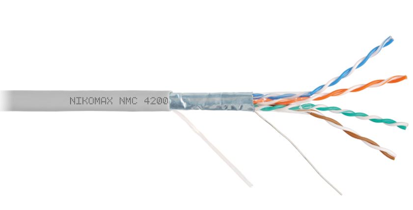 Кабель витая пара F/UTP 5e кат. 4 пары NikoMax NMC 4200A-GY