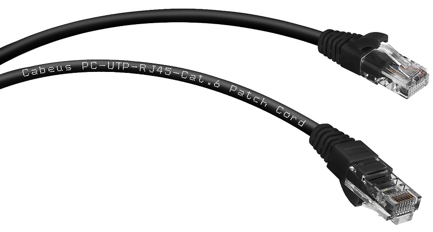 Кабель патч-корд U/UTP 6 кат. 1м Cabeus PC-UTP-RJ45-Cat.6-1m-BK-LSZH