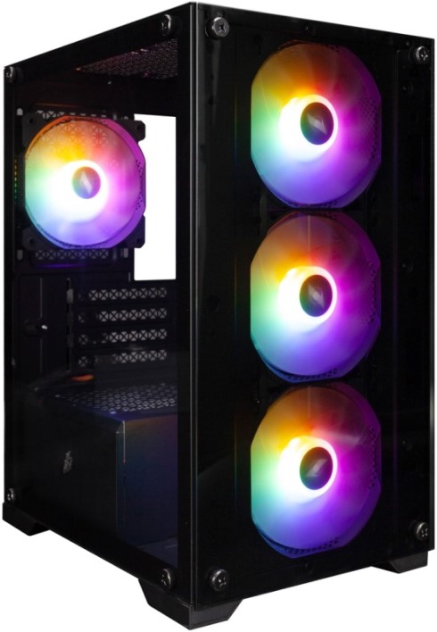 Корпус mATX 1STPLAYER X2-M-BK-4F1