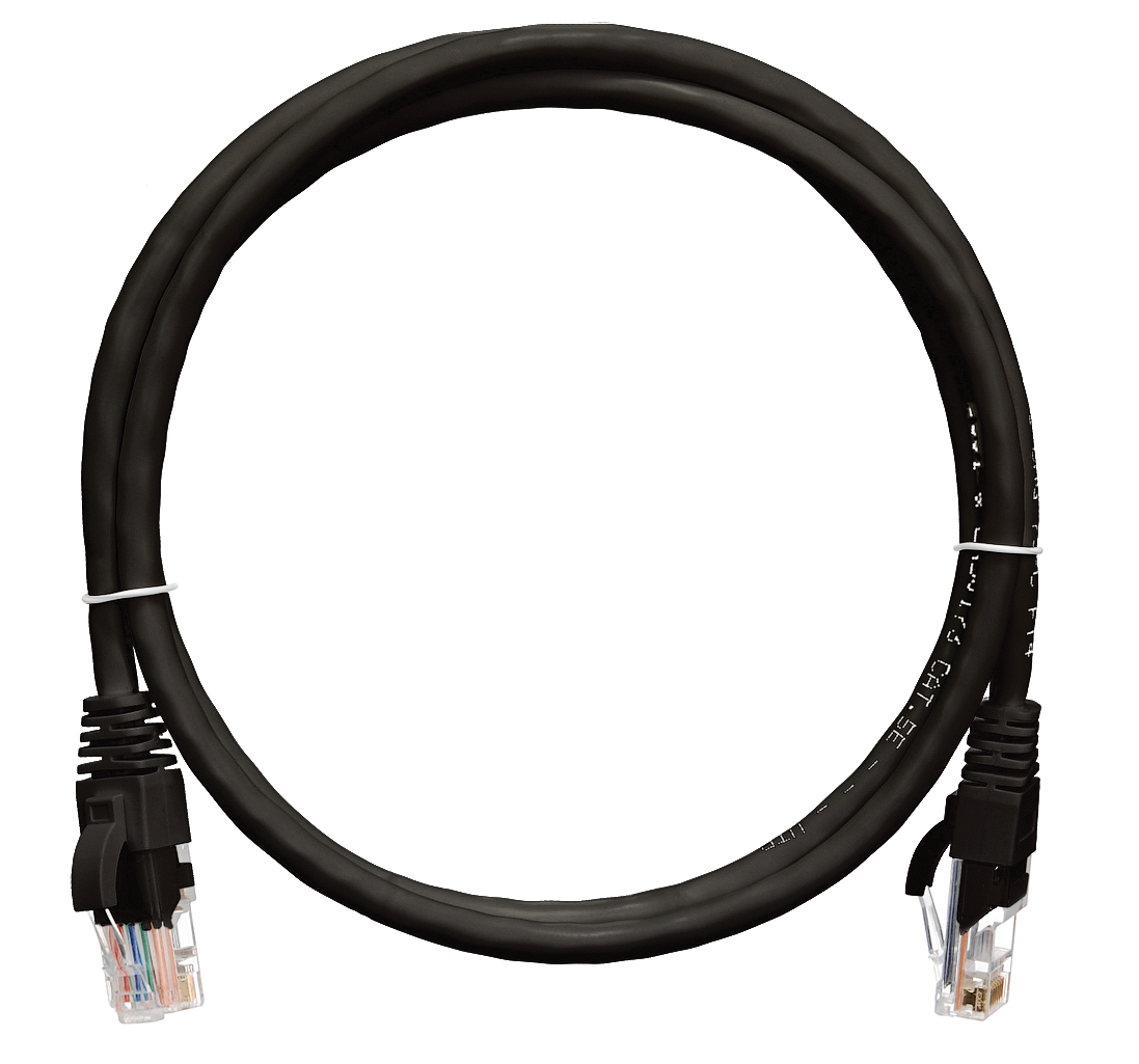 Кабель патч-корд U/UTP 5e кат. 1м NikoMax NMC-PC4UD55B-010-C-BK