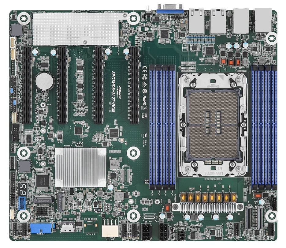 Материнская плата ASRock SPC741D8-2L2T/BCM, LGA4677, Intel C741, ATX