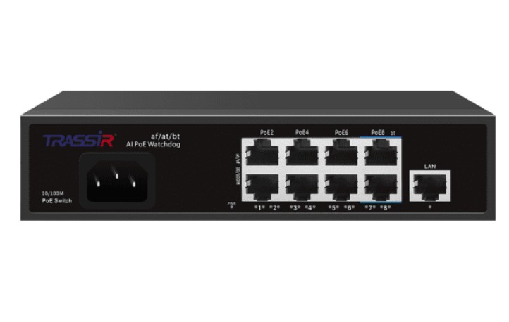 Коммутатор неуправляемый TRASSIR TR-NS1109-120-8PoE