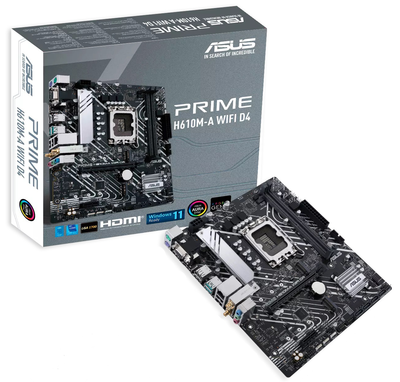 Материнская плата ASUS PRIME H610M-A WIFI D4, LGA1700, Intel H610, mATX
