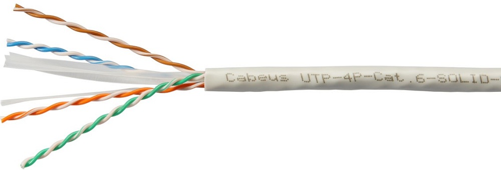 Кабель витая пара U/UTP 6 кат. 4 пары Cabeus UTP-4P-Cat.6-SOLID-LSZH-GY